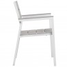 Modway Maine Dining Armchair Outdoor Patio in White Light Gray - Set of Two - Side Angle