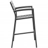 Modway Maine Bar Stool Outdoor Patio in Brown Gray - Set of Two - Side Angle
