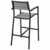 Modway Maine Bar Stool Outdoor Patio in Brown Gray - Set of Two - Back Side Angle