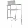 Modway Maine Bar Stool Outdoor Patio in White Light Gray - Set of Two - Front Side Angle - Modway Maine Bar Stool Outdoor Patio in White Light Gray - Set of Two - Front Side Angle
