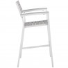 Modway Maine Bar Stool Outdoor Patio in White Light Gray - Set of Two - Side Angle