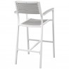 Modway Maine Bar Stool Outdoor Patio in White Light Gray - Set of Two - Back Side Angle