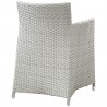 Modway Junction 3 Piece Outdoor Patio Wicker Dining Set in Gray White - Chair - Back Side Angle