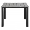 Modway Maine 3 Piece Outdoor Patio Dining Set in Brown Gray - Table - Front Angle