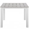 Modway Maine 3 Piece Outdoor Patio Dining Set in White Light Gray - Table - Front Angle