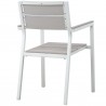 Modway Maine 5 Piece Outdoor Patio Dining Set in White Light Gray - Chair - Back Side Angle