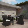 Modway Junction 5 Piece Outdoor Patio Dining Set in Brown White - Lifestyle