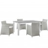 Modway Junction 5 Piece Outdoor Patio Dining Set in Gray White - Front Angle