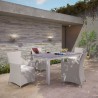 Modway Junction 5 Piece Outdoor Patio Dining Set in Gray White - Lifestyle