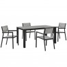 Modway Maine 5 Piece Outdoor Patio Dining Set in Brown Gray - Front Angle