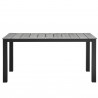 Modway Maine 5 Piece Outdoor Patio Dining Set in Brown Gray - Table - Front Angle