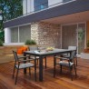 Modway Maine 5 Piece Outdoor Patio Dining Set in Brown Gray - Lifestyle