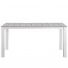 Modway Maine 5 Piece Outdoor Patio Dining Set in White Light Gray - Table - Front Angle