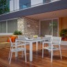 Modway Maine 5 Piece Outdoor Patio Dining Set in White Light Gray - Lifestyle