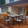 Modway Maine 7 Piece Outdoor Patio Dining Set in Brown Gray - Lifestyle