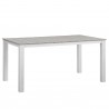 Modway Maine 7 Piece Outdoor Patio Dining Set in White Light Gray - Dining Table - Front Side Angle