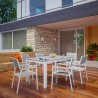 Modway Maine 7 Piece Outdoor Patio Dining Set in White Light Gray - Lifestyle