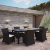 Modway Junction 7 Piece Outdoor Patio Dining Set in Brown White - Lifestyle