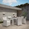 Modway Junction 7 Piece Outdoor Patio Dining Set in Gray White - Lifestyle - Modway Junction 7 Piece Outdoor Patio Dining Set in Gray White - Lifestyle