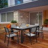 Modway Maine 7 Piece Outdoor Patio Dining Set in Brown Gray - Lifestyle