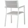 Modway Maine 7 Piece Outdoor Patio Dining Set in White Light Gray - Dining Chair - Back Side Angle - Modway Maine 7 Piece Outdoor Patio Dining Set in White Light Gray - Dining Chair - Back Side Angle