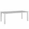 Modway Maine 7 Piece Outdoor Patio Dining Set in White Light Gray - Dining Table - Front Side Angle - Modway Maine 7 Piece Outdoor Patio Dining Set in White Light Gray - Dining Table - Front Side Angle
