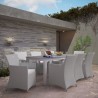 Modway Junction 9 Piece Outdoor Patio Dining Set in Gray White - Lifestyle