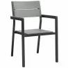 Modway Maine 9 Piece Outdoor Patio Dining Set in Brown Gray - Dining Chair - Front Side Angle - Modway Maine 9 Piece Outdoor Patio Dining Set in Brown Gray - Dining Chair - Front Side Angle