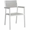 Modway Maine 9 Piece Outdoor Patio Dining Set in White Light Gray - Dining Chair - Front Side Angle - Modway Maine 9 Piece Outdoor Patio Dining Set in White Light Gray - Dining Chair - Front Side Angle