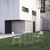 Modway Maine 3 Piece Outdoor Patio Dining Set in White Light Gray - Lifestyle