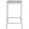 Modway Maine 5 Piece Outdoor Patio Bar Set in White Light Gray - Bar Table - Front Angle