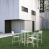 Modway Maine 5 Piece Outdoor Patio Bar Set in White Light Gray - Lifestyle