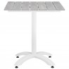 Modway Maine 3 Piece Outdoor Patio Dining Set in White Light Gray - Table - Front Angle