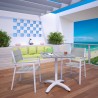 Modway Maine 3 Piece Outdoor Patio Dining Set in White Light Gray - Lifestyle