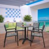 Modway Maine 5 Piece Outdoor Patio Dining Set in Brown Gray - Lifestyle