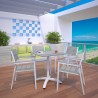 Modway Maine 5 Piece Outdoor Patio Dining Set in White Light Gray - Lifestyle