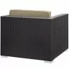 Modway Convene 5 Piece Outdoor Patio Sectional Set in Espresso Mocha - Armchair in Back Side Angle - Modway Convene 5 Piece Outdoor Patio Sectional Set in Espresso Mocha - Armchair in Back Side Angle