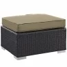 Modway Convene 5 Piece Outdoor Patio Sectional Set in Espresso Mocha - Ottoman in Front Side Angle - Modway Convene 5 Piece Outdoor Patio Sectional Set in Espresso Mocha - Ottoman in Front Side Angle