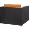 Modway Convene 5 Piece Outdoor Patio Sectional Set in Espresso Orange - Armchair in Back Side Angle