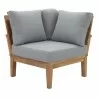 Modway Marina 6 Piece Outdoor Patio Teak Set in Natural Gray - Corner Chair in Front Angle - Modway Marina 6 Piece Outdoor Patio Teak Set in Natural Gray - Corner Chair in Front Angle