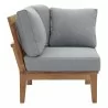 Modway Marina 6 Piece Outdoor Patio Teak Set in Natural Gray - Corner Chair in Side Angle - Modway Marina 6 Piece Outdoor Patio Teak Set in Natural Gray - Corner Chair in Side Angle