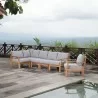 Modway Marina 6 Piece Outdoor Patio Teak Set in Natural White - Lifestyle - Modway Marina 6 Piece Outdoor Patio Teak Set in Natural White - Lifestyle