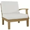 Modway Marina 6 Piece Outdoor Patio Teak Set in Natural White - Right-Arm Sofa in Front Side Angle - Modway Marina 6 Piece Outdoor Patio Teak Set in Natural White - Right-Arm Sofa in Front Side Angle