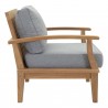 Modway Marina 4 Piece Outdoor Patio Teak Set in Natural Gray - Armchair in Side Angle