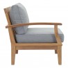 Modway Marina 4 Piece Outdoor Patio Teak Set in Natural Gray - Left-Arm Sofa in Side Angle