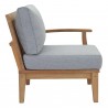 Modway Marina 4 Piece Outdoor Patio Teak Set in Natural Gray - Right-Arm Sofa in Side Angle