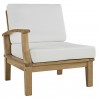Modway Marina 4 Piece Outdoor Patio Teak Set - Natural White - Left-Arm Sofa in Front Side Angle