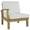 Modway Marina 4 Piece Outdoor Patio Teak Set - Natural White - Left-Arm Sofa in Front Side Angle - Modway Marina 4 Piece Outdoor Patio Teak Set - Natural White - Left-Arm Sofa in Front Side Angle