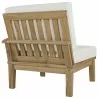Modway Marina 4 Piece Outdoor Patio Teak Set - Natural White - Right-Arm Sofa in Back Side Angle - Modway Marina 4 Piece Outdoor Patio Teak Set - Natural White - Right-Arm Sofa in Back Side Angle
