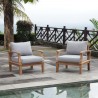 Modway Marina 2 Piece Outdoor Patio Teak Set in Natural Gray - Lifestyle